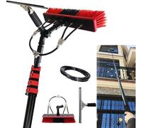 Telescopic Cleaning Brush - Water Powered Hydrocleaner for Solar Panels, Windows, Trucks, Buses, Cars - 30cm Brush Head with 3.6m Extendable Rod