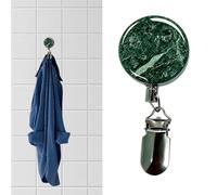 Telescopic Cloth Hanger - Self Adhesive Rack, Extendable Wire Lanyard, Drillless Bathroom Suspension Clip, Space Saving Linen Keeper, Durable Pull Out Fastener | Home Shower Garment Arrangeme