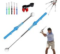 Telescopic Club, Retractable Golf Swing Training Aid, Telescopic Club, Golf Grip Trainer with Instant Feedback, Strength Training for Chipping Hitting, for Right & Left-Handed Golfers(Blue)