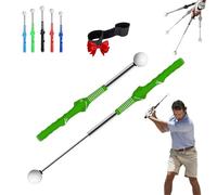 Telescopic Club, Retractable Golf Swing Training Aid, Telescopic Club, Golf Grip Trainer with Instant Feedback, Strength Training for Chipping Hitting, for Right & Left-Handed Golfers(Green)