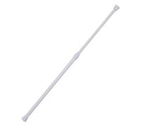 Telescopic Curtain Pole Adjustable Curtain Rod Metal Spring Loaded Bathroom Bar Shower Extendable Telescopic Poles Rail Hanger Rods For Kitchen(White 55-90CM)