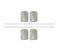 Telescopic Curtain Rod - Extendable Curtain Rods for | Easy to Install Decorative Housewares Including 4 Hooks for Bathroom, Bedroom, Living Room, Closet, Storage