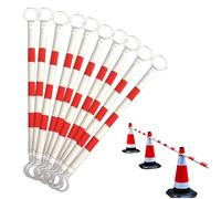Telescopic Demarcation Pole Extendable on one End Length 1.2-2.2M, Flexible Plastic Traffic Cone Bar with Reflective Film, Safety Barrier Pole for Parking Lots and Road Construction(Retractable-10 pcs