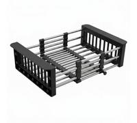 Telescopic Dish Drainer Rea P14487 Black 9X47X22,5Cm
