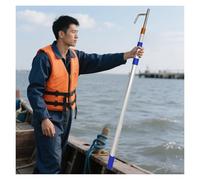 Telescopic Docking Boat Hooks Pole, Aluminum Support for Hang Outdoor Lights and Boat Mooring Lines, Water Lifeguard Bar (5 Pack)