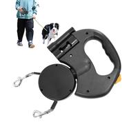 Telescopic Dog Lead, 360- Degree Rotatable Double Pet Lead | Wear-Resistant Dog, Portable Cord for Night Walking, Hiking, Travel