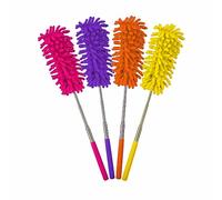 Telescopic Duster Microfibre Dusting Brush With Telescoping Pole Fluffy Extendable Feather Duster Cobweb Brush Multifunctional Cleaning Equipment Home Accessories Assorted Colours 24cm X 5cm (1Pc)