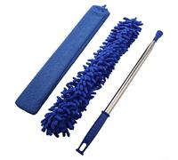 Telescopic Duster with Extendable Rod for Cobweb and Dust Removal Washable Microfibre Mop Suitable for Ceilings and Corners with Hook