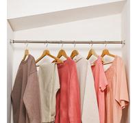 Telescopic Easy-Fix Clothes Or Curtain Rail - Stainless Steel Rod For Alcoves, Wardrobes, Awkward Windows - Extends From 70-115Cm