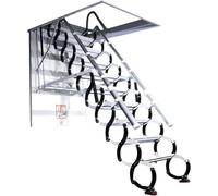 Telescopic Electric Scaffolding Ladder with Remote Control Foldable Steel Alloy Design for Easy Access & Space Saving - Ideal for Loft & High Areas