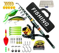 Telescopic Extendable Fishing Rod | Fully Balanced Set,Travel Rod,For Dads Beginners Adults Freshwater Saltwater Travel Outdoor Camping