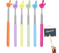 Telescopic Extendable Handheld Pointer 6 Pack Assorted Colours 68cm for School Teaching Training Conference Educational Presentation