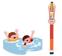 Telescopic Fiberglass Pool Pole for Emergency Water Rescue, Extendable to 33ft, Ideal for Helping Struggling or Drowning Swimmers