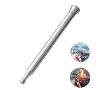 Telescopic Fire Blower Pipe, Stainless Steel Campfire Tool, 1 Piece, Silver | A telescopic stainless steel fire blower for campfires, fireplaces and BBQs - directs oxygen without leaning into the smoke.