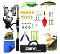Telescopic Fishing Pole Kit - Portable Fishing Gear Combo, Travel Rod Set | Stable Carbon Fiber Build With Reel, Storage Bag, Accessories For Freshwater, Saltwater, Adults, Beginners
