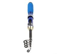 Telescopic Fishing Rod, 1-2.3 m Fibreglass for MINI with Spinner Reel Aluminium Spool Lightweight Portable for Sea Ice Pocket Fishing(2.1M Blue)