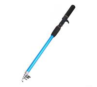 Telescopic Fishing Rod 1.5m Fiberglass Lure Casting | 1.5m extended length, 5-section telescopic, blue fiberglass, lure casting, reservoir fishing