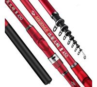 Telescopic Fishing Rod Carbon Rock Fishing Rod 5.3M 6.0M Ultra-light Ultra-hard Portable Carp Rod Telescopic Sea Fishing Rod Surfing Rotating Rod Fishing Rods(5.3 m)