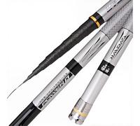 Telescopic Fishing Rod Carbon Super Hard Ultralight 19 Tone Long Section Fishing Poles Long Distance 8M-18M Travel Rod for Rivers Lakes Reservoirs Streams(Silver,11m)