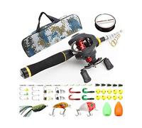 Telescopic Fishing Rod Combos 1.65m Fishing Tackle Set, Retractable Fishing Rod and Reel Combo, with Line, Bionic Lure, Hook and Carry Bag, Portable Fishing Rods Outdoor Fishing Poles (On
