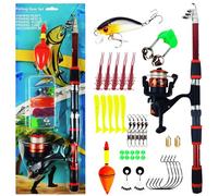 Telescopic Fishing Rod - Portable Reel Combo Set | Complete Fishing Pole Kit For Beginners Pros | All in On Spinnieng Rod Reel Combo Full Kit Suitable For Travel, Freshwater & Saltwater Fisheing