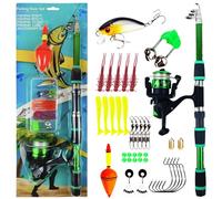 Telescopic Fishing Rod - Portable Reel Combo Set | Complete Fishing Pole Kit For Beginners Pros | All in On Spinnieng Rod Reel Combo Full Kit Suitable For Travel, Freshwater & Saltwater Fisheing
