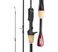 Telescopic Fishing Rod Spinning Casting Fishing Rods 2 Sections 1.53m 1.8m Ultralight Fast Action Lure Fishing Rod Lure Weight 1-5g Line Wt.2-8LB Fishing Rods(Red Casting Rod,1.53m)