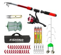 Telescopic Fishing Rod with Carry Case Portable Retractable Fishing Equipment - Set - for Boats Kayak Offshore Trains