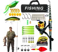 Telescopic Float,Complete Portable Set | Telescopic Fishing Reel and Rod - for Adults Freshwater Sea Travel Outdoor Camping