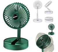 Telescopic Folding Fan,Portable USB Rechargeable Collapsible Desk Fan,Silent Stand up Fan Wireless Folding Standing Fans,3 Wind Quiet Speed Cooling Fans for Home Office Camping Fishing Travel