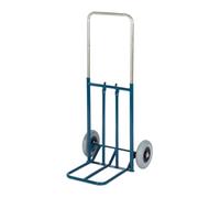 Telescopic Folding Toe Sack Truck; Solid Wheels; Steel; 100kg; Blue
