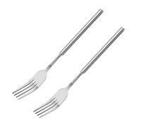 Telescopic Fork, 2 Pieces Stainless Steel Telescopic Fork, Fork Cutlery Fork, Long BBQ Fork, Camping BBQ Toast, Dinner, Fruit, Dessert, Silver