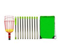 Telescopic Fruit Picker - Fruit Picker Pole With Basket | Stainless Steel Long Reach Pole Tool | Lightweight Rustproof Fruit Picking Basket For Pear Plum Lemon Apricot | Outdoor Orchard Harvesting Too