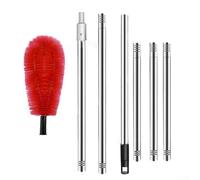 Telescopic Gutter Brush Extendable for Roof Gutters, Adjustable Length Gutter Cleaning Tool with Flexible Rotating Head and Inspection Mirror, Rem(C)