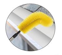 Telescopic Gutter Brush with Extension Rod, Flexible Roof Cleaner Tool for Leaves Debris, Adjustable Length Hand Tool to Clean Gutters from Ground(D)