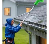 Telescopic Gutter Cleaner - Long Reach Hand Brush, Dirt Remover Out of Reach | Efficient Cleaning for Branches, Leaves, Sand, Garden, Farmhouse, Yard