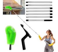 Telescopic Gutter Cleaning Brush - 8.27Ft Extendable Roof Gutter Cleaner Equipment, Gutter Brush & Leaf Shovel & 7Pcs Telescopic Poles for Cleaning Leaves Debris Window Gutter Hanging Light Spider Web