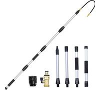 Telescopic Gutter Cleaning Tools from The Ground, Rain Gutter Cleaner Hose Attachment with Extension Poles Up to 7FT, Bendable Gutter Wand, 4 Spray Patterns Perfect for Garden Hose