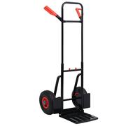 Telescopic Hand Trolley 200 kg Black and Red Transport Truck Lift Dolly vidaXL