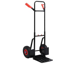 Telescopic Hand Trolley 200 kg Black and Red Transport Truck Lift Dolly vidaXL