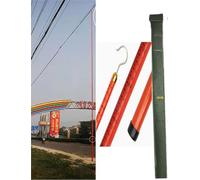 Telescopic Height Measuring Ruler with Hook for Live Power Lines and Construction Applications