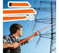 Telescopic High-Voltage Measuring Stick, Commercial Electrical Height Measurement Tool, Portable Epoxy Tower Ruler Survey Pole with Carrying Bag(Orange,L 39.4ft/12m)
