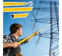 Telescopic High-Voltage Measuring Stick, Commercial Electrical Height Measurement Tool, Portable Epoxy Tower Ruler Survey Pole with Carrying Bag(Yellow,L 49.2ft/15m)