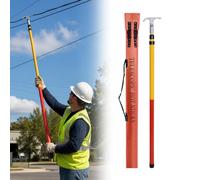 Telescopic Hot Stick & Insulated Hook,Telescopic Hot Stick, 3/4/5 Section Extendable Insulated Operating Pole,Voltage Insulateds Fiberglass Pole for Lineman,Substation & Field Ele 4m/13.1ft-3 Section