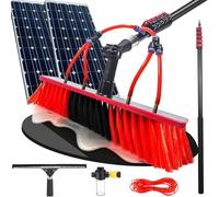 Telescopic Hydrocleaner Cleaning Brush 3.6-10.8 m, Solar Panel Cleaner, Water-Fed Window Cleaning Pole with Squeegee & Soap Dispenser & 20m Hose for Conservatory, Roof, C