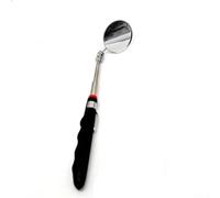 Telescopic Inspection Mirror with 360° Rotating Head and Magnetic Tip for Auto Car Repair, 24-73cm Extendable Shaft with 2 LED Lights, Stain(Round Mirror)