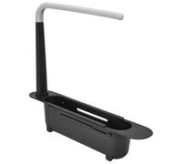 Telescopic Kitchen Over Sink Organizer, Expandable Storage Drain Basket Rack with Towel Hanger Length Freely Adjustable Large Capacity PP Expandable Sink Organizer for Kitchen