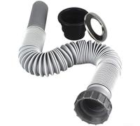 Telescopic Kitchen Sink Drain Pipe 45mm G1-1/2 High for temp PVC PP | PVC & PP Material, 320-830mm Adjustable Length, 40mm Fast Drainage, Anti-insect Stopper, Boiling Water Safe