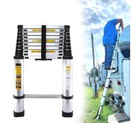 Telescopic Ladder - 3.2M Extendable Step Ladders with Non-Slip Feet, 10.5ft Aluminium Heavy Multi Folding Extension Adjustable Height for Attic Stair Roof Hatch Access Garden Window Outdoor Home