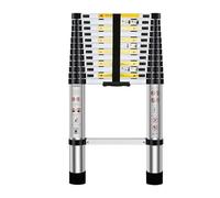 Telescopic Ladder 3.7m, Collapsible Ladder Telescopic Aluminium, Adjustable Step, for Lofts, for Gutter Cleaning, Window Cleaning, Warehouse Organisation, etc.
